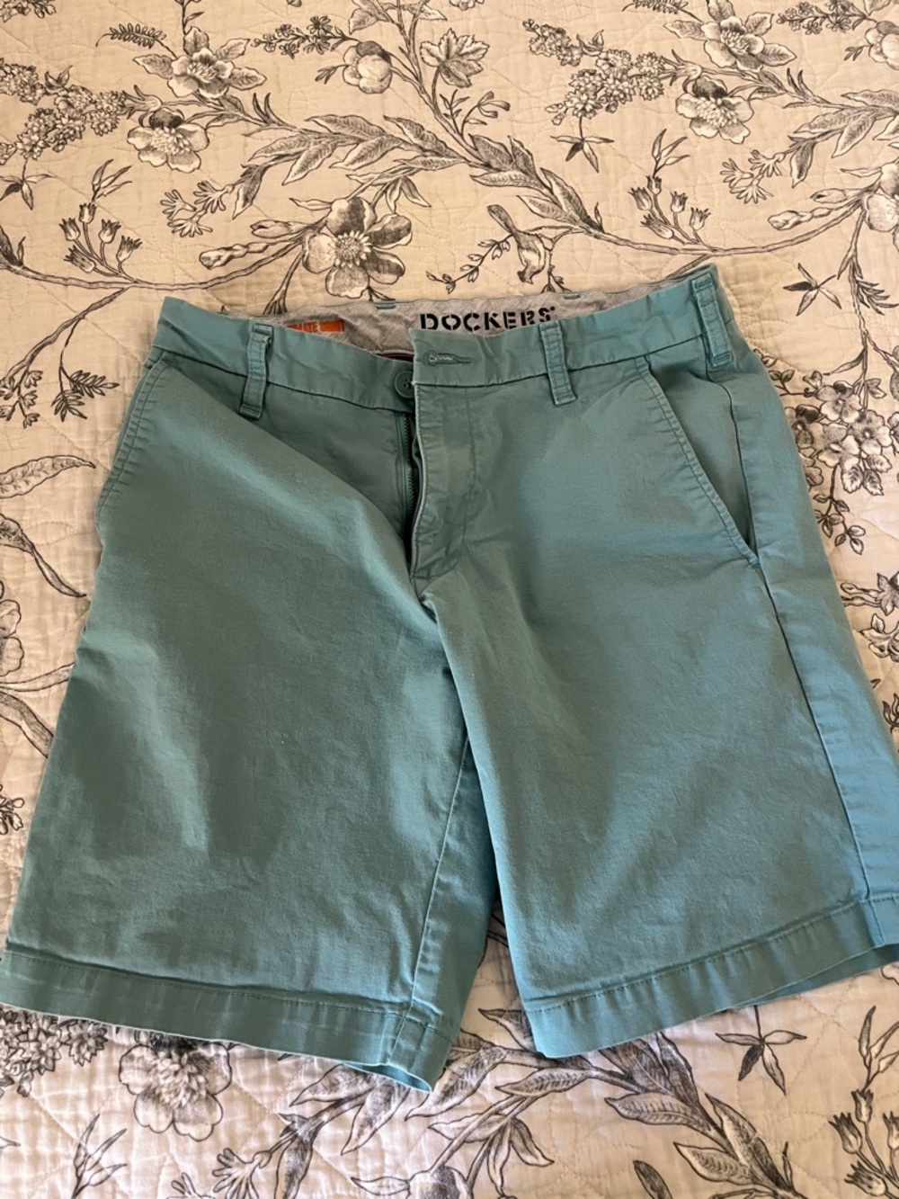 Dockers Teal Green Cotton Chino Shorts